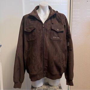 Y2K Sean John Men's Bomber Jacket Zip CXL Genuine Hip Hop Rap Vtg Suede